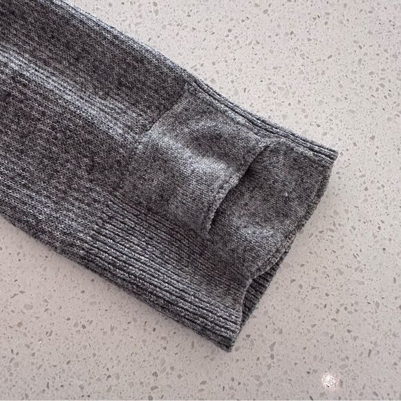 Lululemon Cabin Yogi Wrap Heathered Medium Grey / Slate Open Hooded Cardigan - Picture 6 of 9